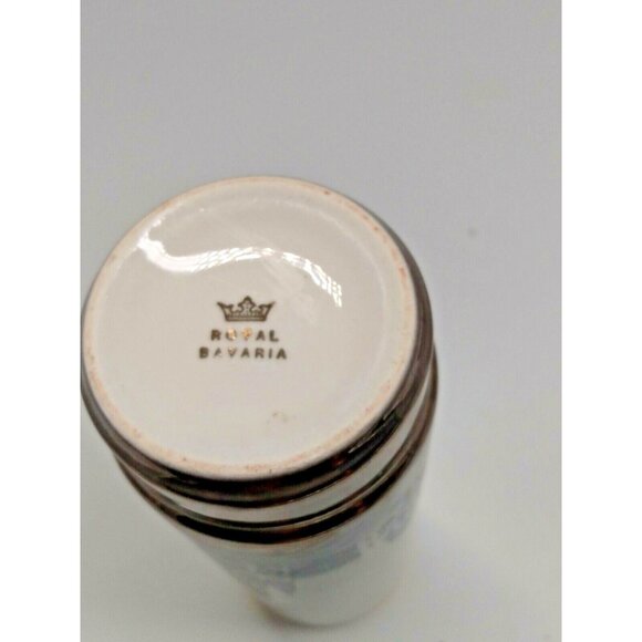 Vintage Royal Bavaria Hand Painted Lusterwate Vase 7 1/2" Tall x 2 1/2" Diameter - Picture 6 of 6